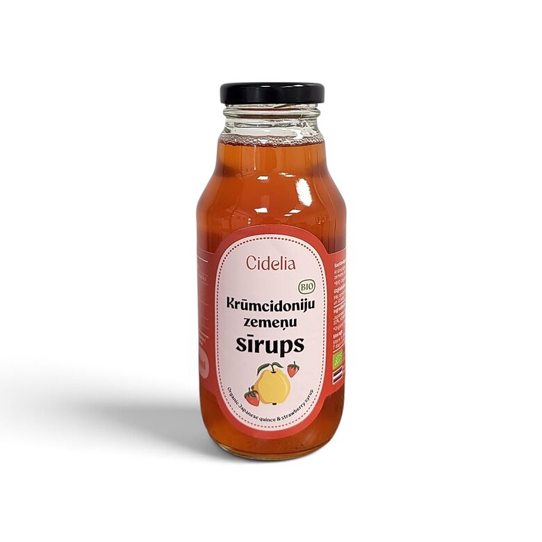 Krūmcidoniju sīrups ar zemenēm BIO