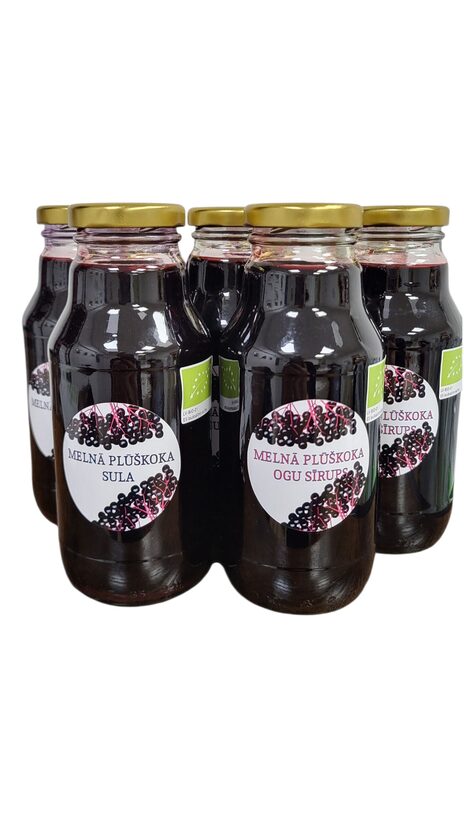 Melnā plūškoka ogu sula un sīrups BIO 330ml